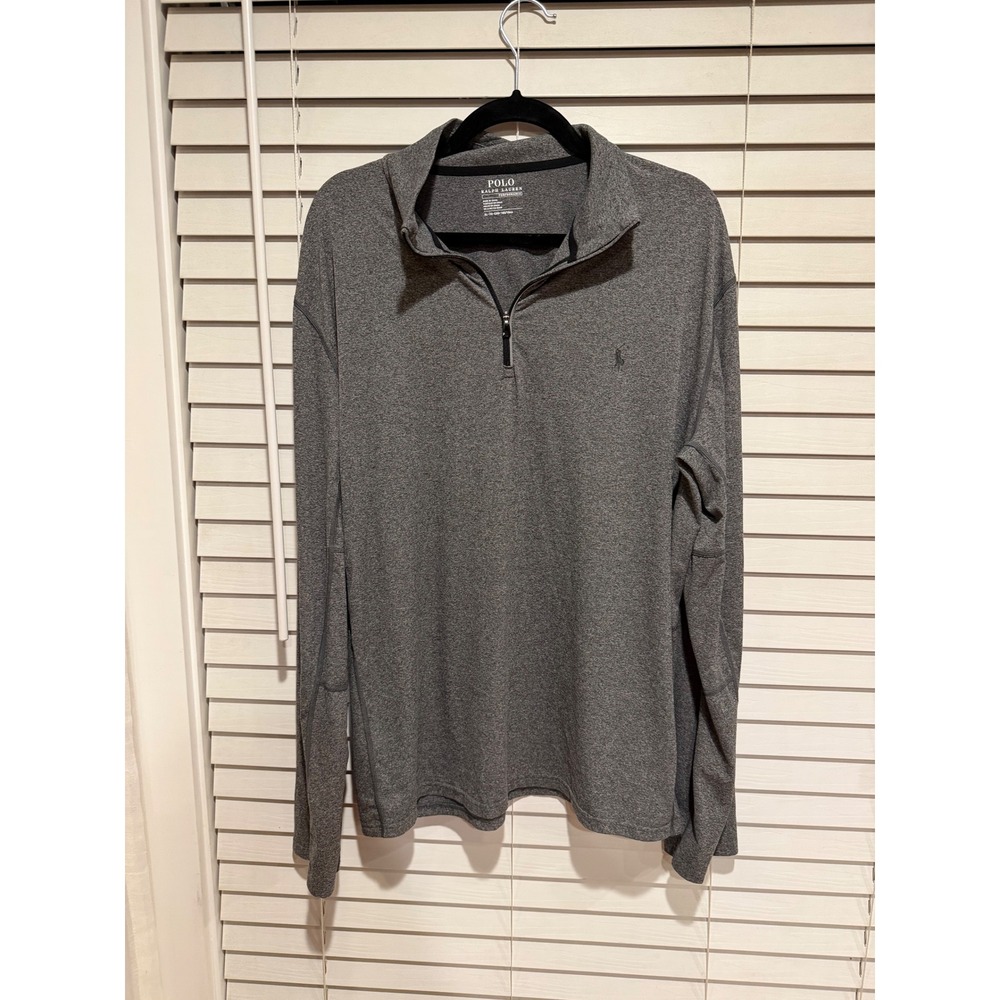 Rare Polo‎ Ralph Lauren Performance Gray Team USA Long Sleeve 1/4 Zip Mens XL